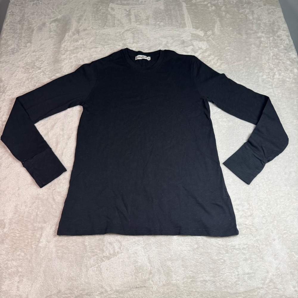 NWOT American Giant Womens Premium Slub Long Sleeve Crewneck T-Shirt S Black